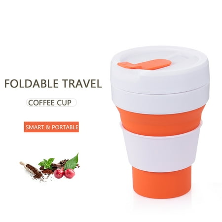 BPA Free 9.5 x 8.5 cm SENDILI Collapsible Cup Red 260 ml Silicone Foldable Drinking Camping Cup Mug